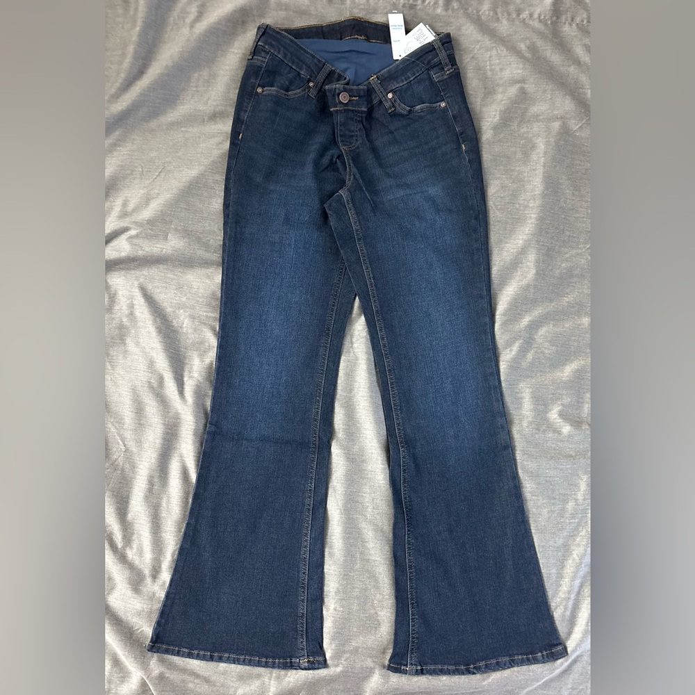 🔥Time and Tru Women’s Dark Blue Maternity Flare Jeans, Size: Small, NWT
